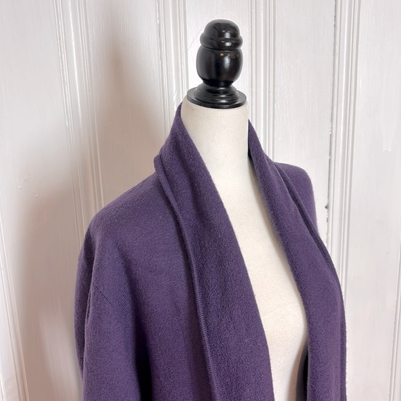 WORTH Vintage Long Cardigan Vest in Aubergine Purple – Size Small - Picture 7 of 8